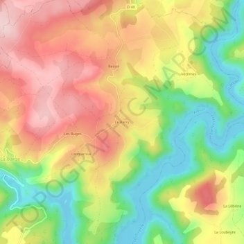 Carte topographique Le Barry, altitude, relief