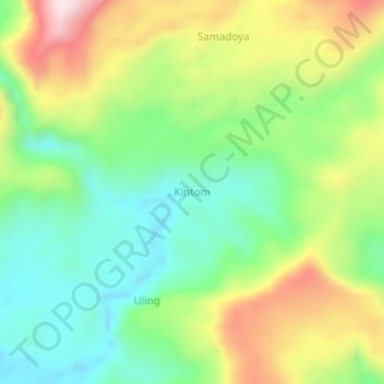 Carte topographique Kintom, altitude, relief