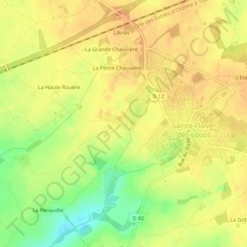 Carte topographique Logis du Gué, altitude, relief