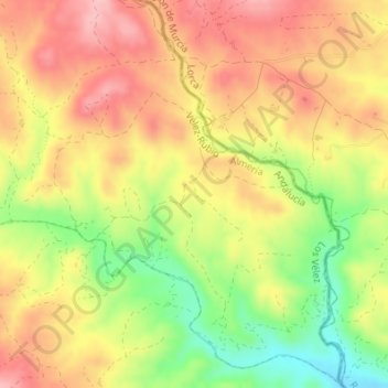 Carte topographique Nogalte, altitude, relief