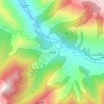 Carte topographique Rebollar, altitude, relief