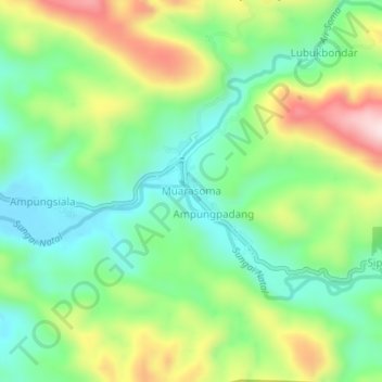 Carte topographique Muarasoma, altitude, relief