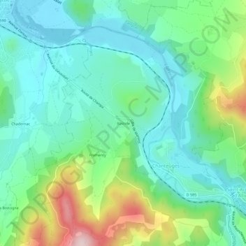 Carte topographique Bastide, altitude, relief