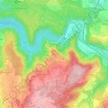 Carte topographique Kyburg, altitude, relief