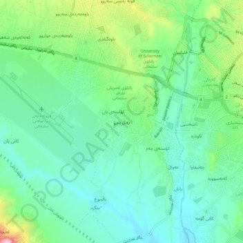 Carte topographique Bakraja, altitude, relief