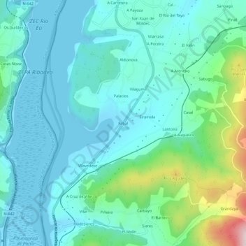 Carte topographique Fabal, altitude, relief
