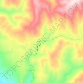 Carte topographique Soda Springs, altitude, relief