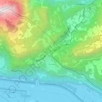 Carte topographique Brünig, altitude, relief