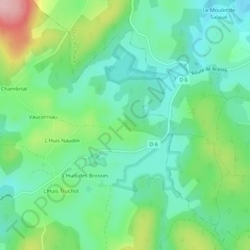 Carte topographique Le Carré Rouge, altitude, relief