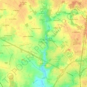 Carte topographique Ambois, altitude, relief