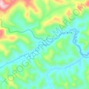 Carte topographique Pentagna, altitude, relief