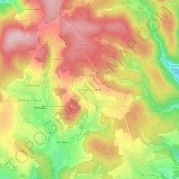Carte topographique Engelschwand, altitude, relief