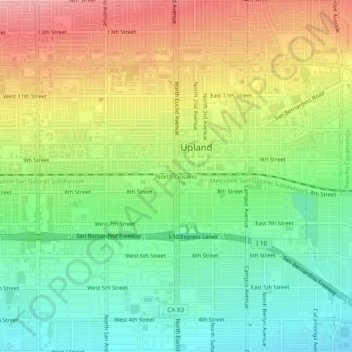 Carte topographique North Ontario, altitude, relief