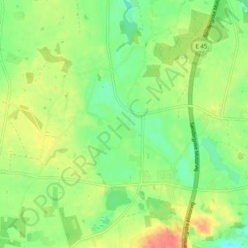 Carte topographique Högelund, altitude, relief