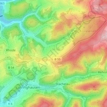 Carte topographique Griesemert, altitude, relief