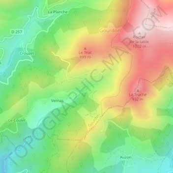 Carte topographique Barthres, altitude, relief