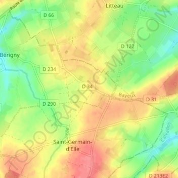 Carte topographique Les Boulards, altitude, relief