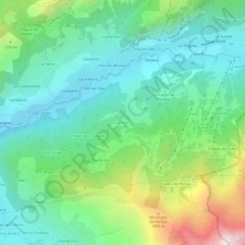 Carte topographique Le Chon, altitude, relief