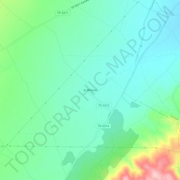 Carte topographique la Miliana, altitude, relief