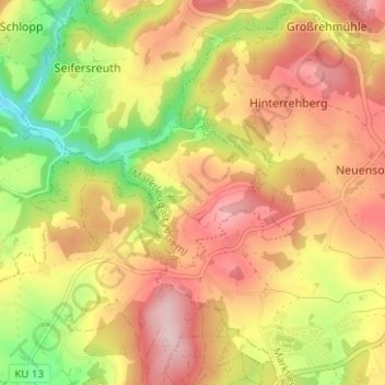 Carte topographique Weidmes, altitude, relief