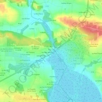 Carte topographique Saint-Julien, altitude, relief