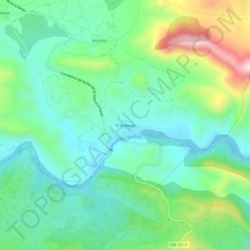 Carte topographique El Gallego, altitude, relief