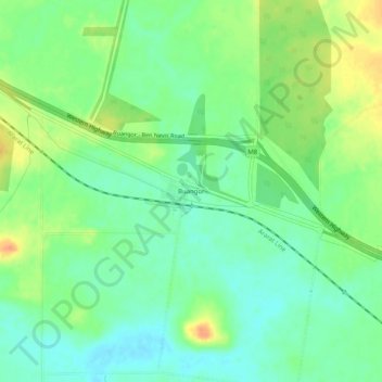 Carte topographique Buangor, altitude, relief