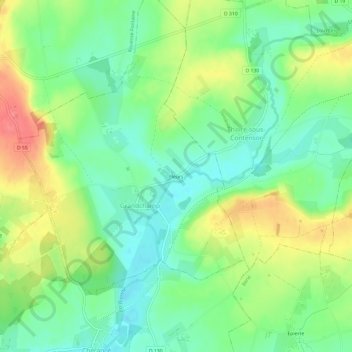 Carte topographique Fleurs, altitude, relief