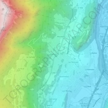 Carte topographique Malhivert, altitude, relief