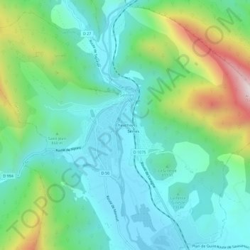 Carte topographique Chauchays, altitude, relief