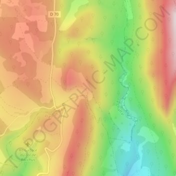 Carte topographique Le Chaffal, altitude, relief