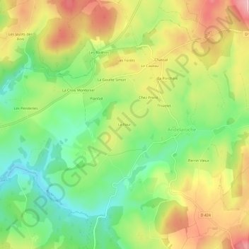 Carte topographique Le Four, altitude, relief