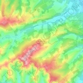 Carte topographique Montecatone, altitude, relief