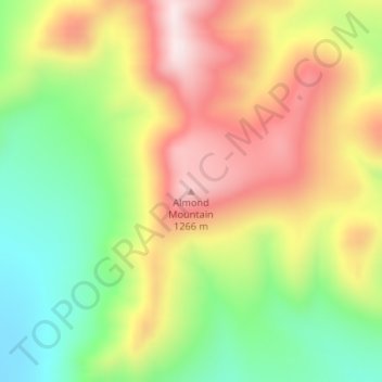 Carte topographique Almond Mountain, altitude, relief