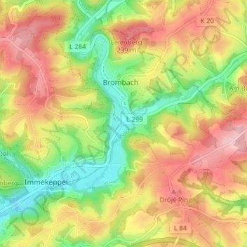 Carte topographique Obersteeg, altitude, relief