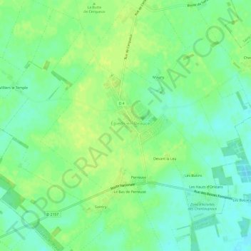 Carte topographique Résidence des 4 Saisons, altitude, relief