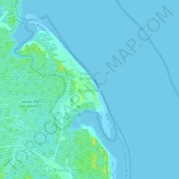 Carte topographique Ajuruteua, altitude, relief