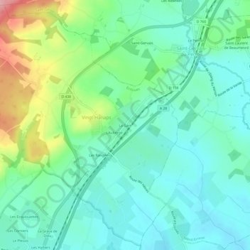 Carte topographique La Gare, altitude, relief