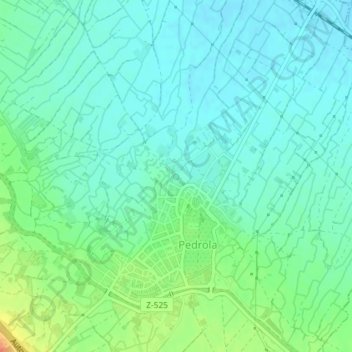 Carte topographique Fontana, altitude, relief