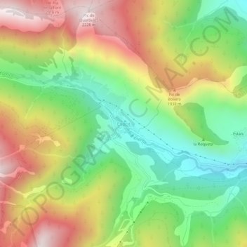 Carte topographique Espot, altitude, relief