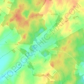 Carte topographique Broye-les-Loups, altitude, relief