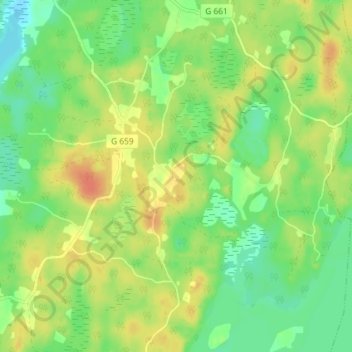 Carte topographique Röckla, altitude, relief