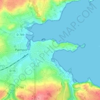 Carte topographique Crec'h Derrien, altitude, relief