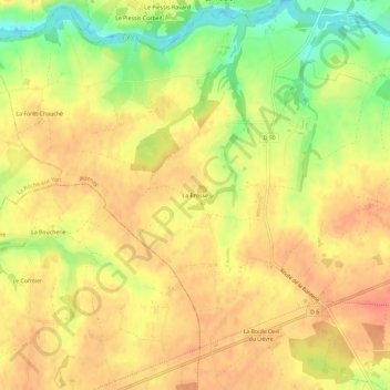 Carte topographique La Brosse, altitude, relief