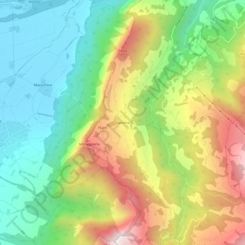 Carte topographique Valzeina, altitude, relief