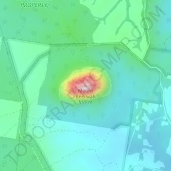 Carte topographique Mount Beerwah, altitude, relief