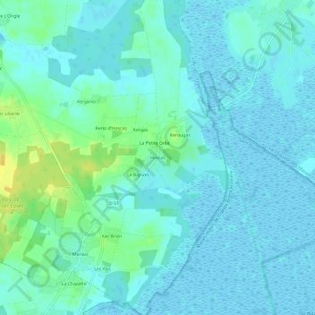 Carte topographique Hoscas, altitude, relief