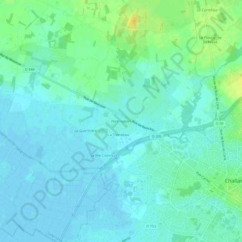 Carte topographique Pont Habert, altitude, relief