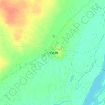 Carte topographique Krousalé, altitude, relief