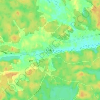 Carte topographique Edsbro, altitude, relief